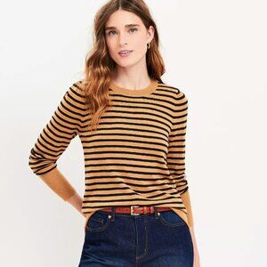 Loft Striped Puff Sleeve Sweater Small